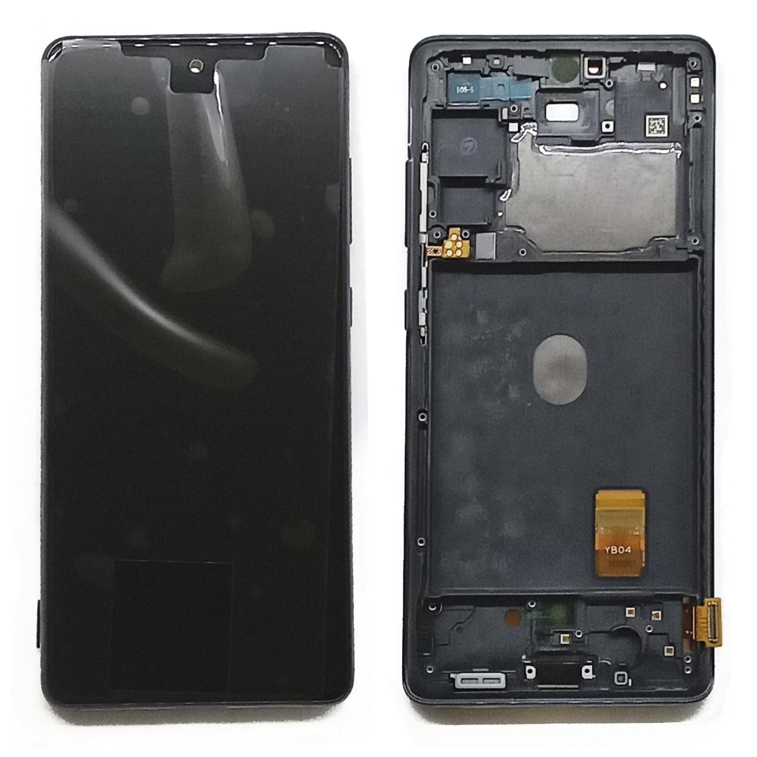 Модуль телефона Samsung G780F Galaxy S20FE Service Pack (диспл+тачскр)  с рамкой оригинал синий