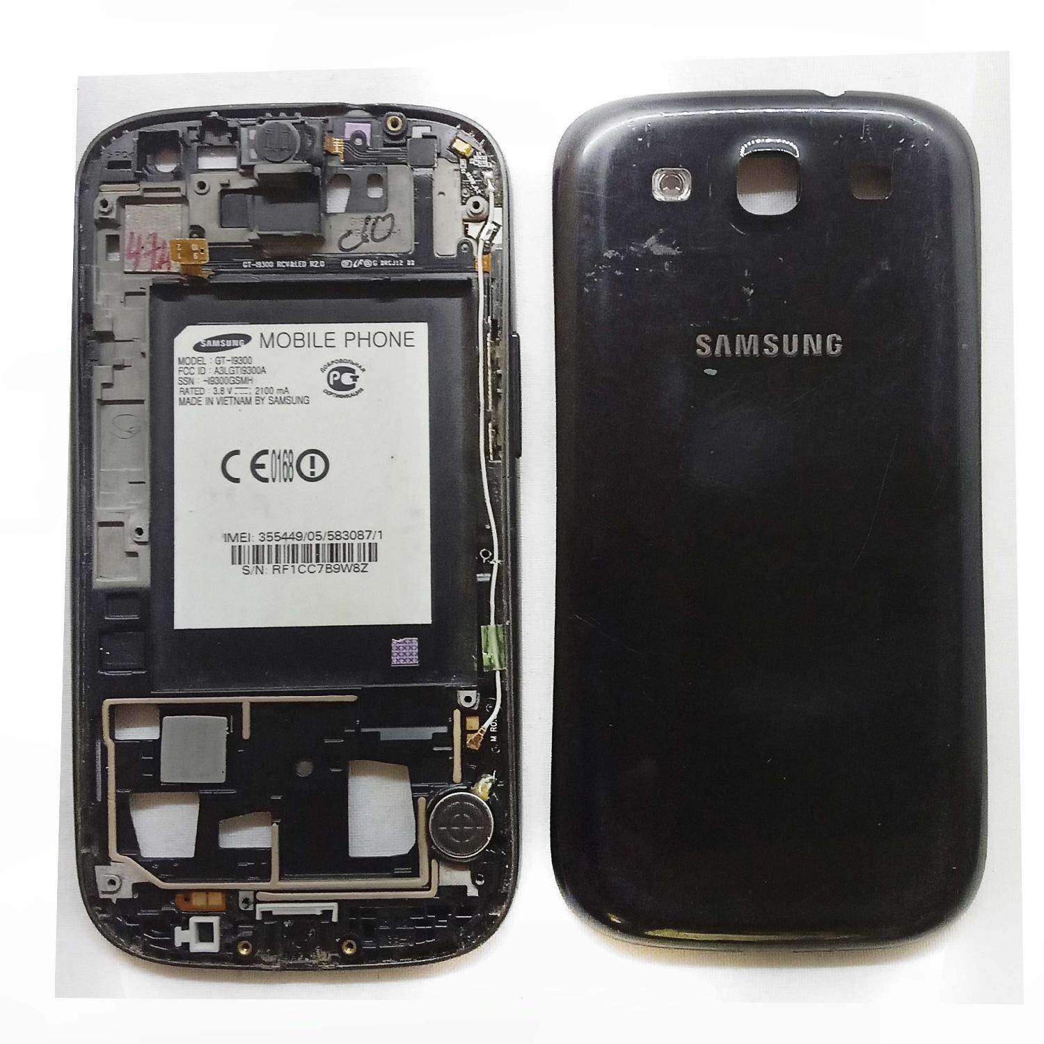 Корпус телефона Samsung i9300 Galaxy S III  черный б\у