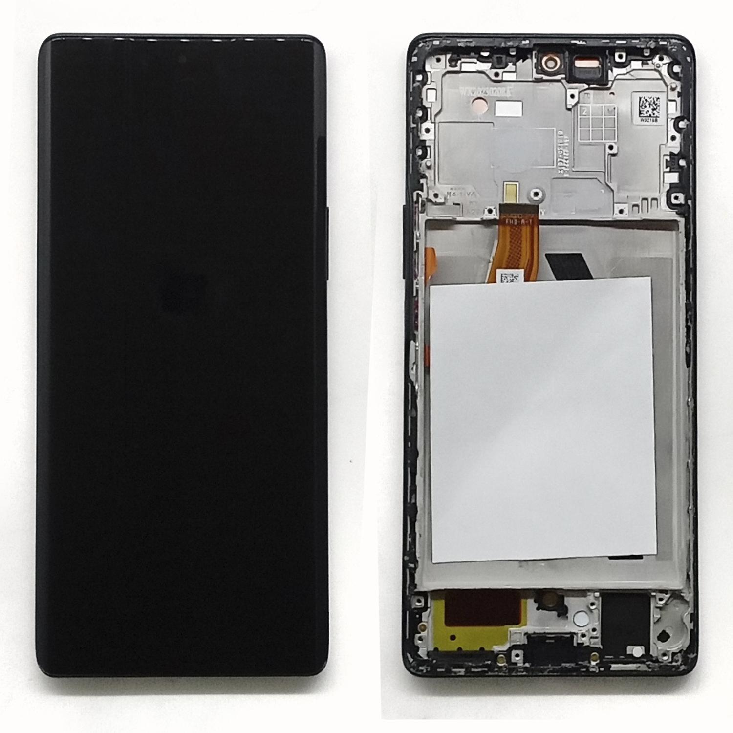 Модуль телефона Huawei Honor X9A (дисплей+тачскрин) в раме оригинал черный (пузыри на подсветке)