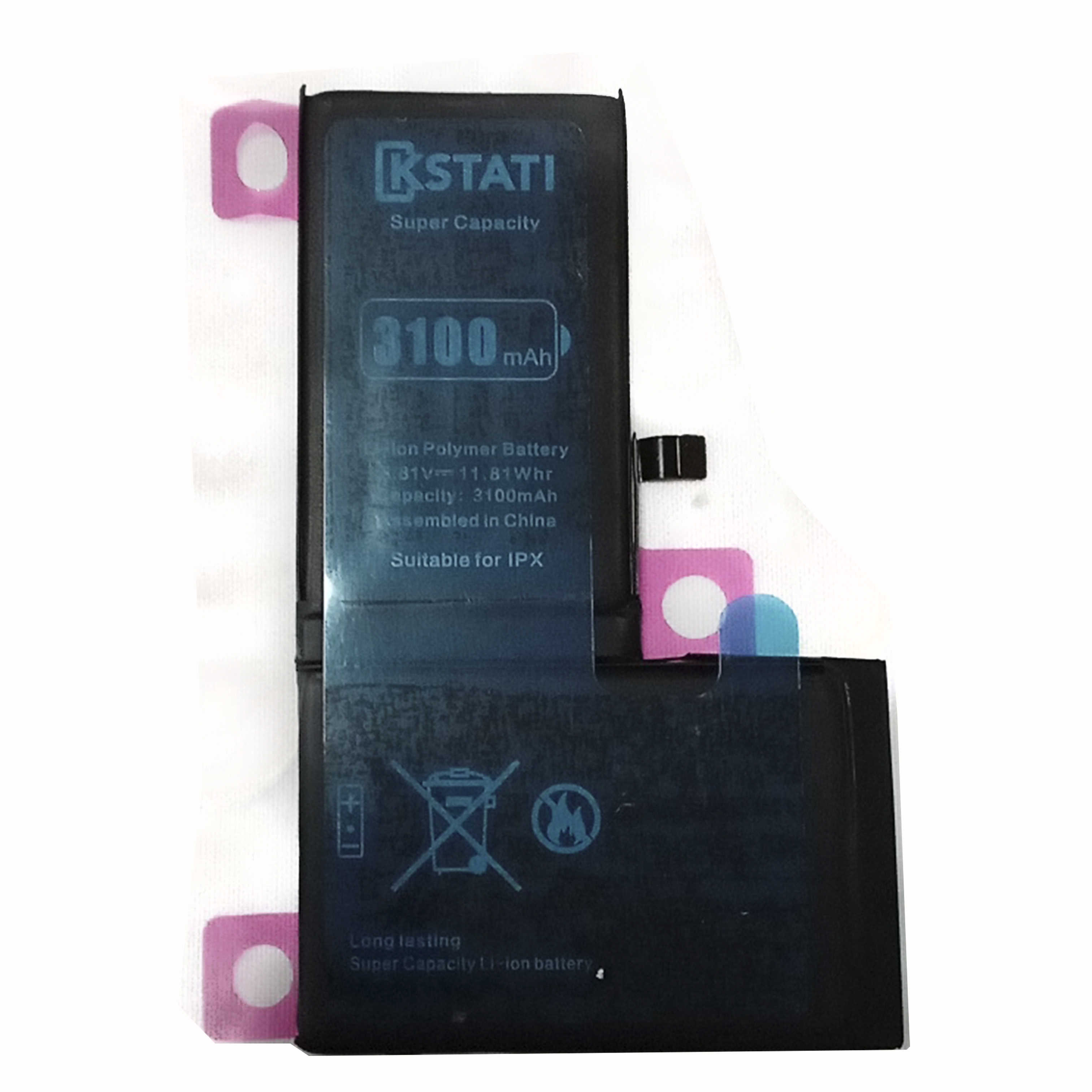 Аккумуляторная батарея телефона iPhone X Kstati усиленная 3100 mAh