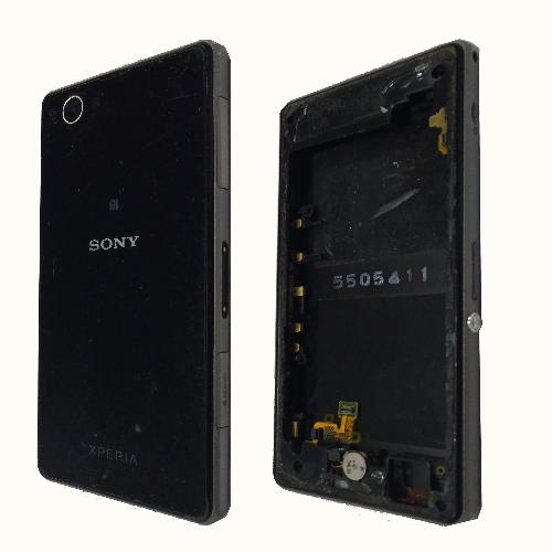 Задняя крышка телефона Sony Z1 COMPACT черная + ср часть корпуса б/у