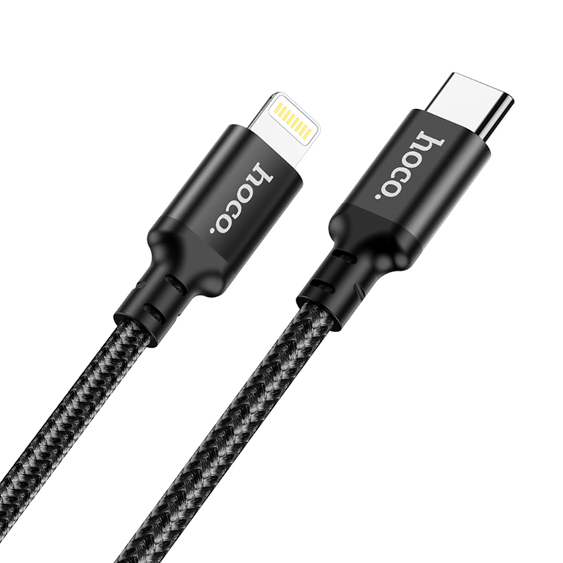 Кабель USB Type-C - Lightning HOCO X14 (черный) 1м (в оплетке)