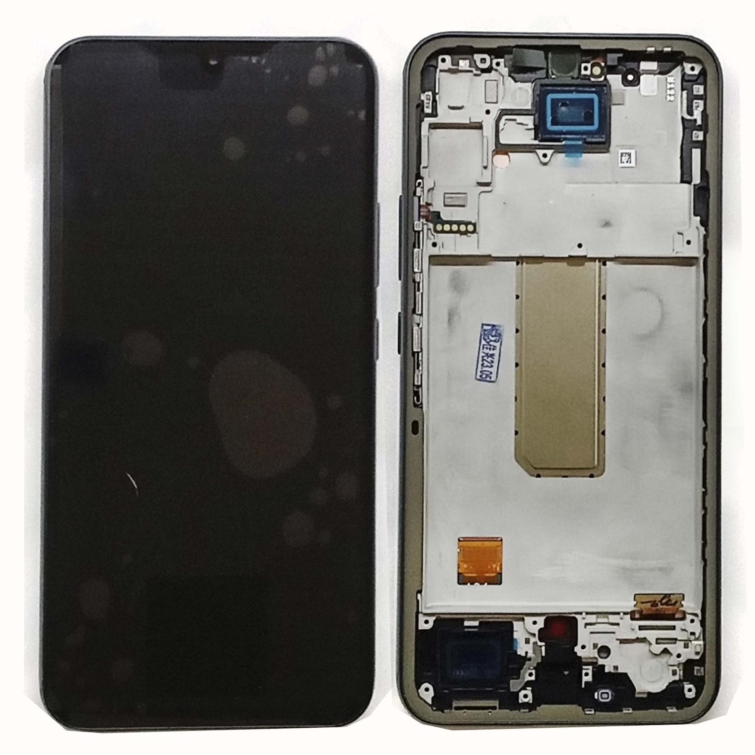 Модуль телефона Samsung A346 Galaxy A34 SP (дисплей + тачскрин) с рамкой оригинал черный
