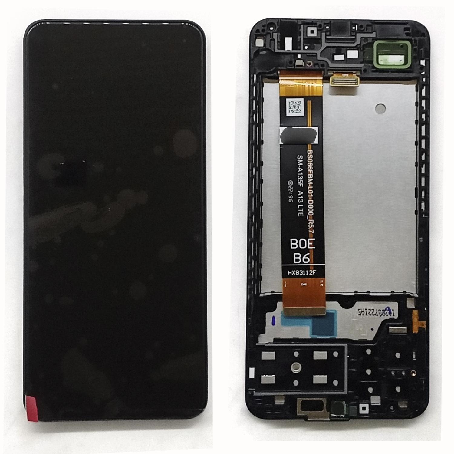 Модуль телефона Samsung A135 Galaxy a13 Service Pack (дисплей+тачскрин) на раме оригинал черный