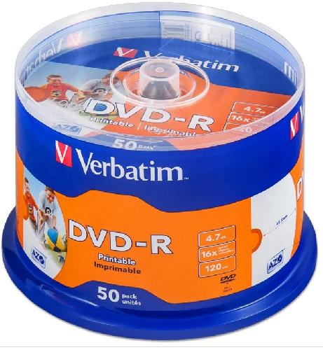 Диски DVD-R Verbatim 16x4.7Gb (50шт)
