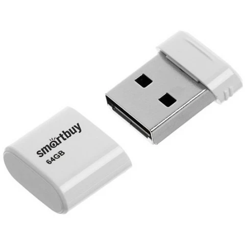 Flash USB 2.0 Smartbuy 64GB LARA White (SB64GBLARA-W)