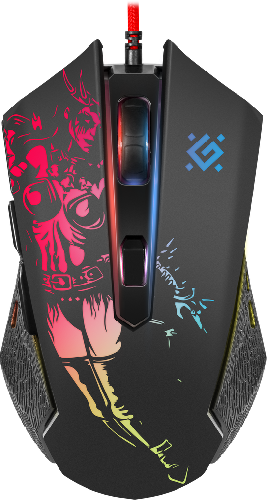 Опт. игровая мышь Defender Sin'Sister GM-933 (черн) (5кн+кол/кн), USB, подсветка, 7200dpi
