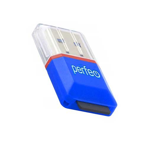 Картридер Perfeo Card Reader Micro SD, (PF-VI-R008 Blue) синий