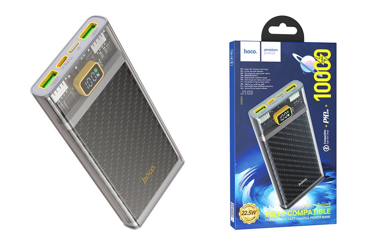 Универсальный дополнительный аккумулятор Power Bank HOCO J103 Discovery edition 22.5W (10000 mAh) (с
