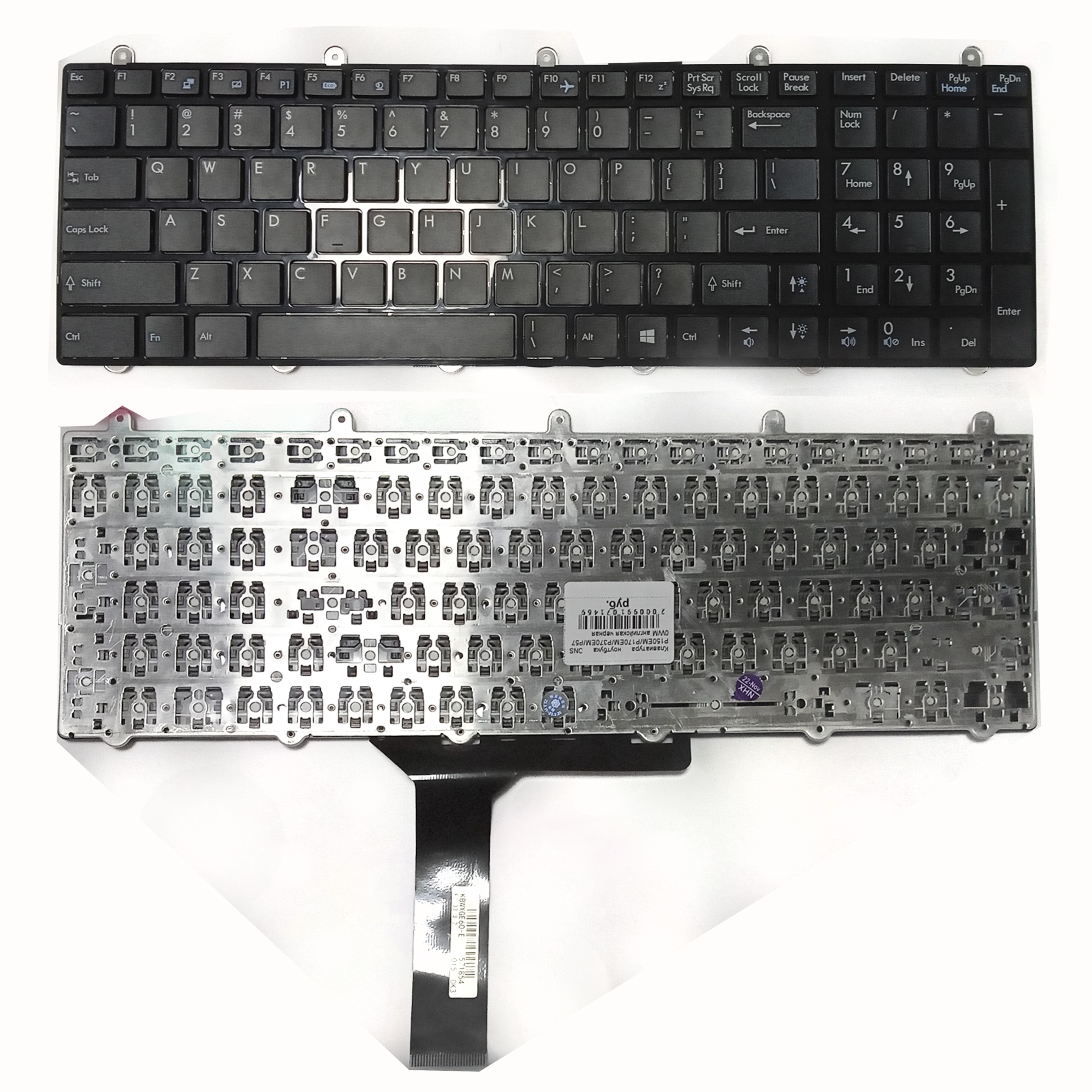 Клавиатура ноутбука DNS P150EM/P170EM/P370EM/P570WM английская черная