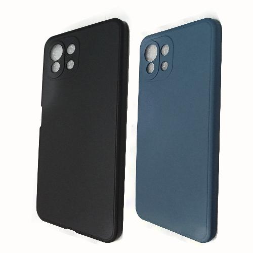 Чехол телефона Xiaomi Mi 11 lite Силикон (черный,синий)