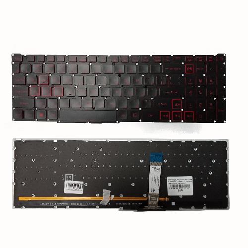 Клавиатура ноутбука Acer Nitro 5 AN515-57 черная с красной подсветкой
