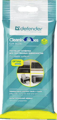 Салфетки Defender (CLN30200) для пластика 20шт