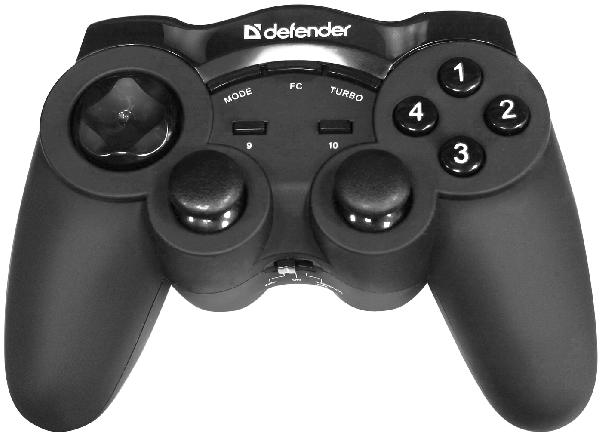 Б/проводной геймпад Defender Game Racer Wireless G2 (12прогр кн+2jsk+пер видов 8/напр), USB, box-20 