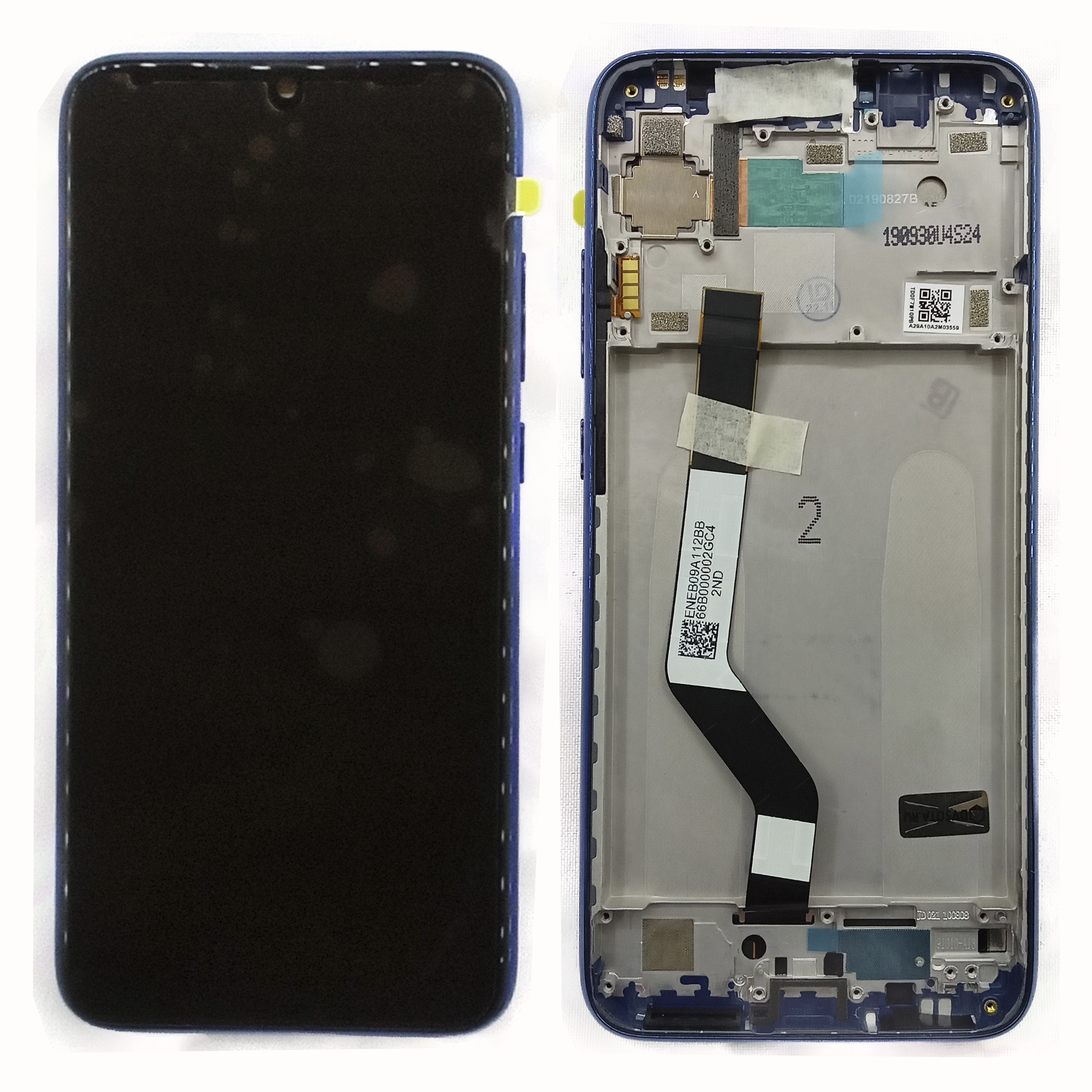 Модуль телефона Xiaomi Redmi Note 7/Note 7Pro (диспл + тачскрин) синий в рамке оригинал