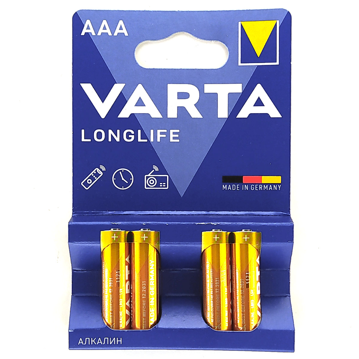 Батарейка VARTA Longlife  AAA LR03 B4 1шт