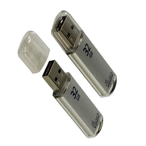 Flash USB2.0 32Gb Smart Buy V-Cut серебро