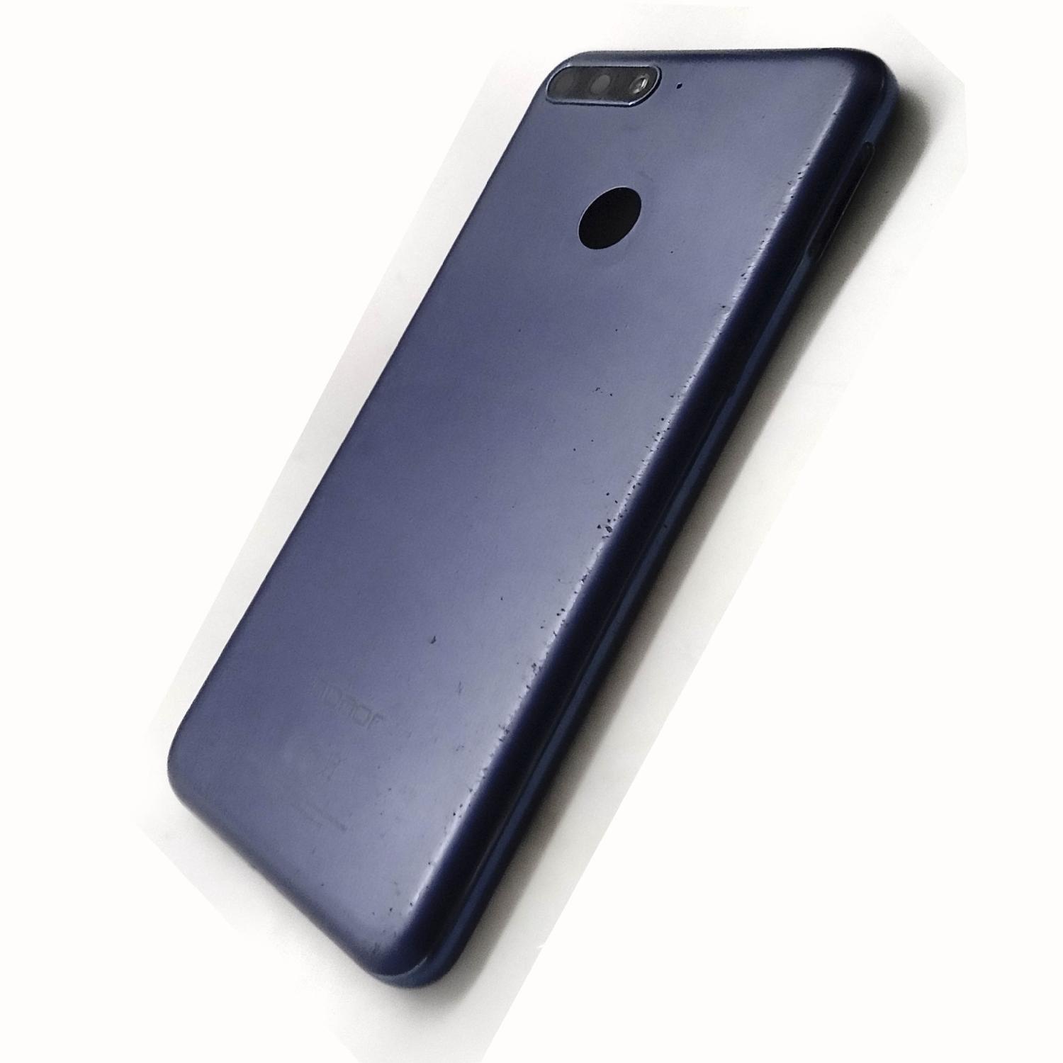 Задняя крышка телефона  Huawei aum-l41 Honor 7c со стеклом камеры синяя б/у