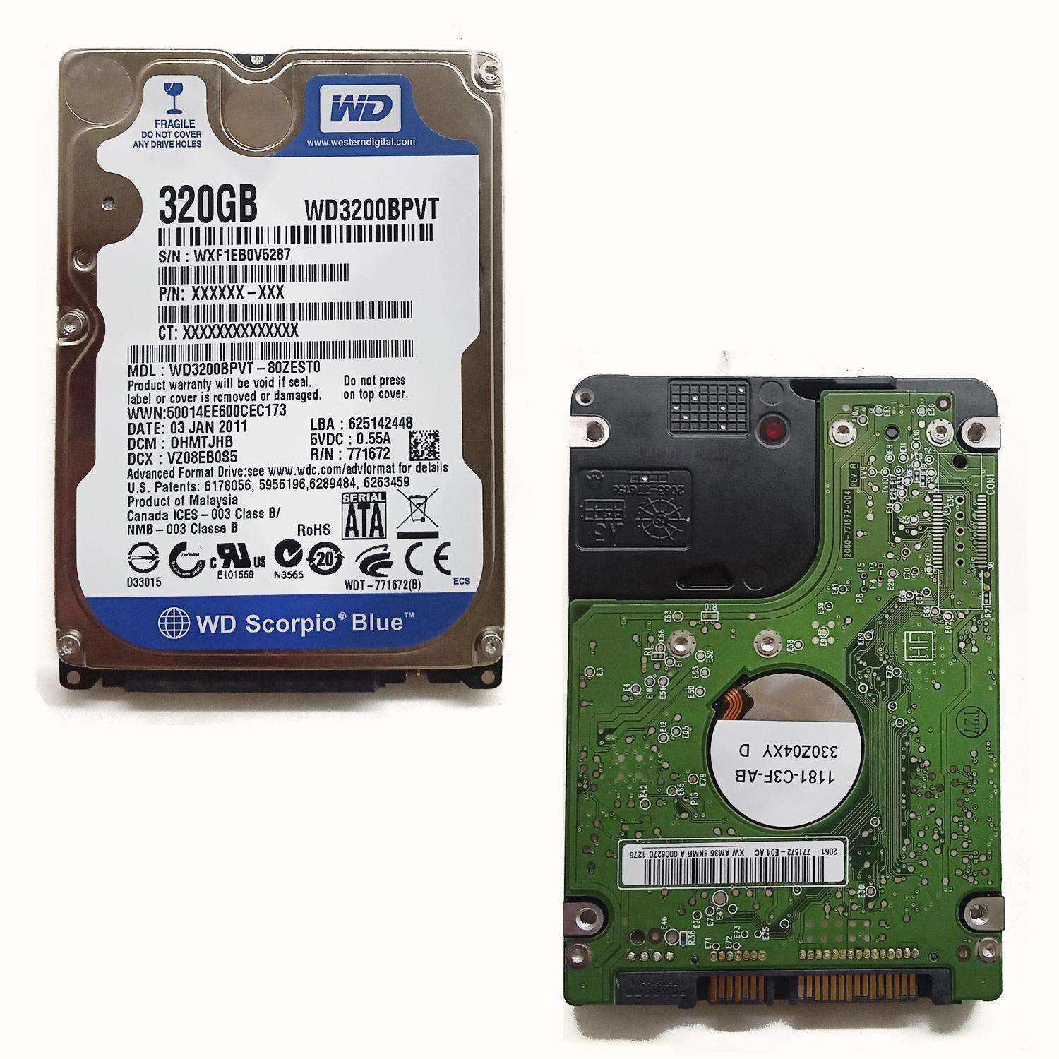 Жесткий диск 2.5" Western Digital Scorpio Blue 320 Гб WD3200BPVT б/у