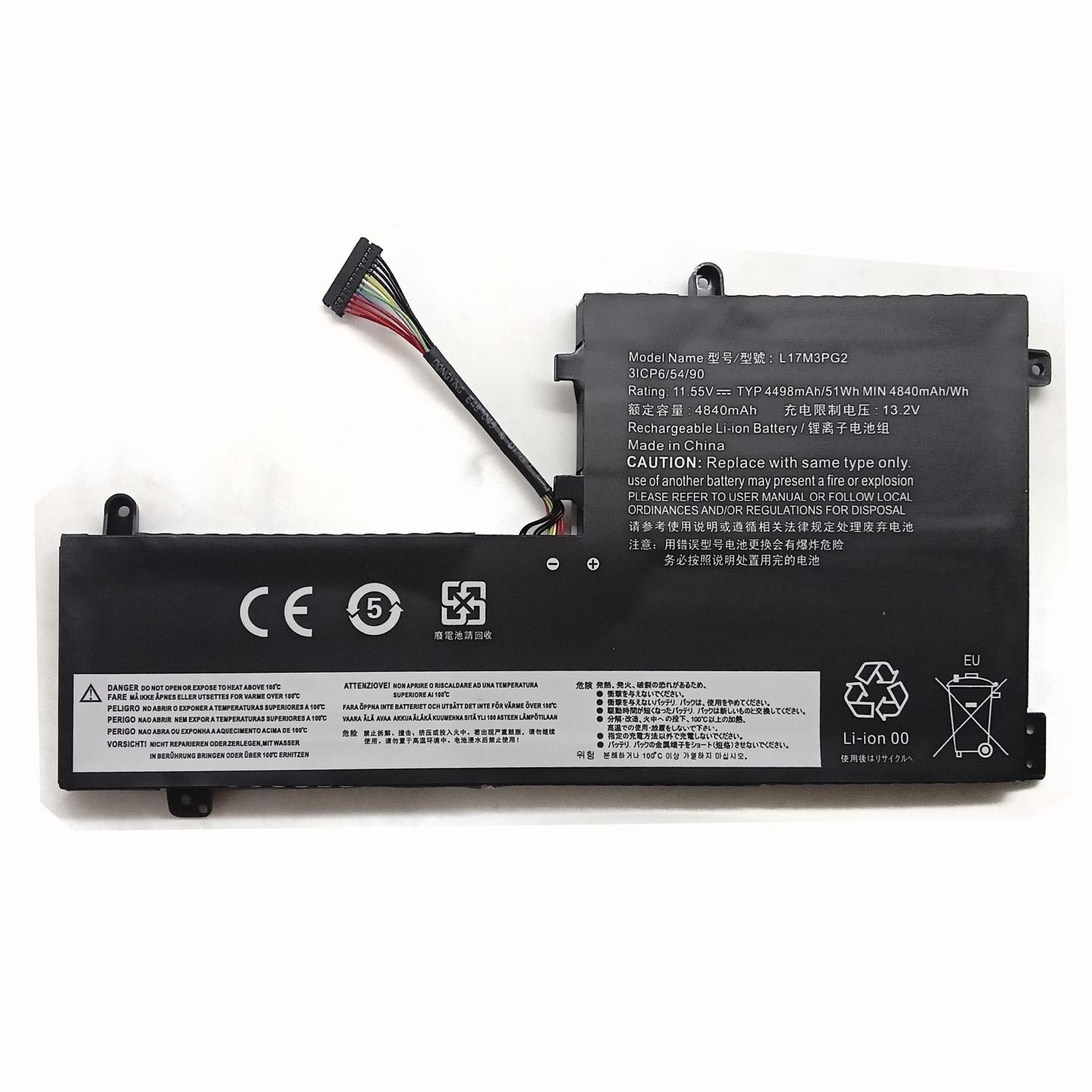Аккумуляторная батарея ноутбука Lenovo L17C3PG2 11.55V 4840mAh