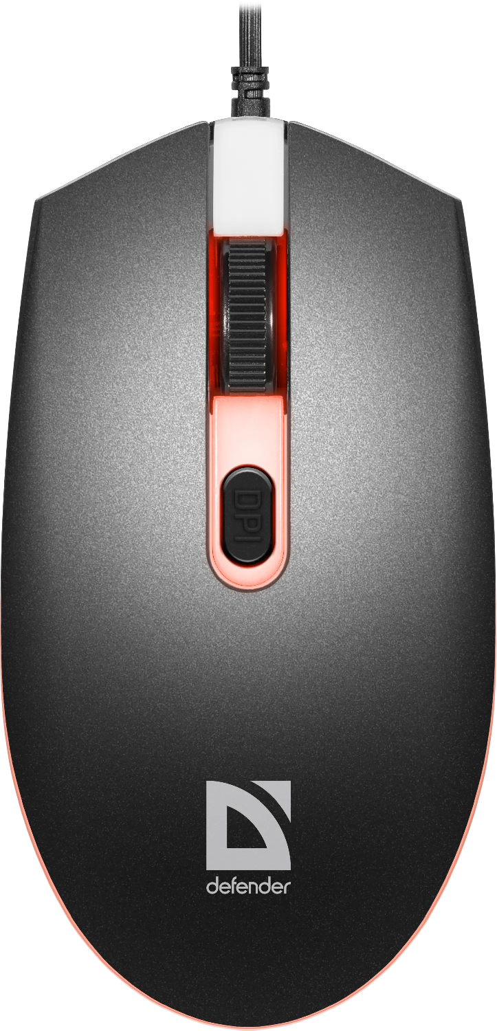 Оптич мышь Defender Dot MB-986 (черн) (3кн+кол/кн), 4D, 7цветов, USB,1,8м