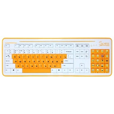 Клавиатура стандарт CBR S8 W (белая), 86+20 доп. кл. (смайлы на цифровом блоке), USB, box-10 0010461