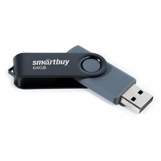 Flash USB 2.0 SmartBuy Twist Black 64GB (SB064GB2TWK)