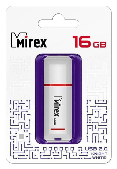 Flash USB 2.0 Mirex KNIGHT WHITE 16GB (ecopack)
