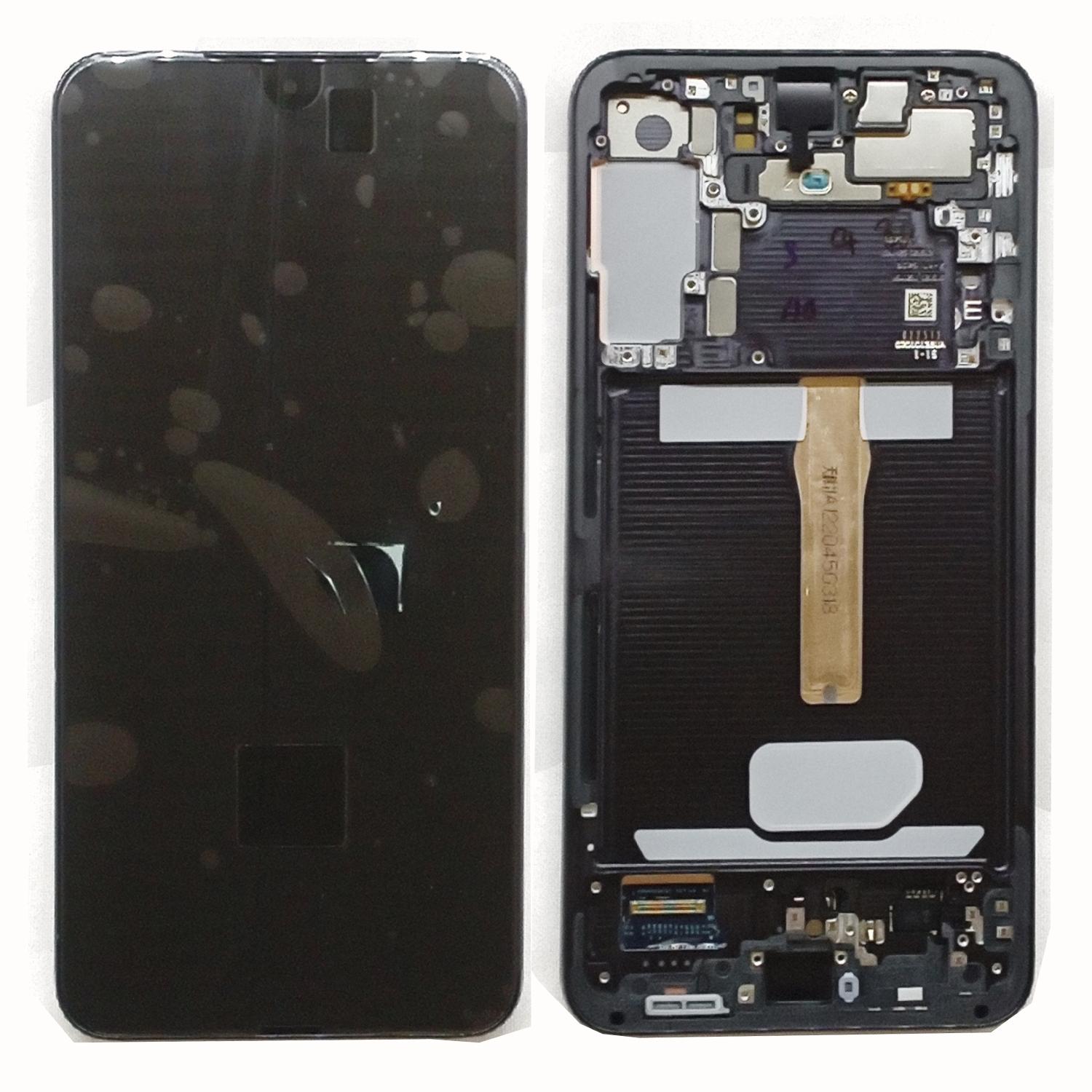 Модуль телефона Samsung S906 Galaxy S22 Plus (дисплей+тачскрин) с рамкой Service Pac оригинал черный