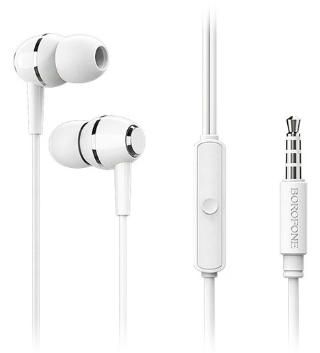 Наушники вакуумные проводные BOROFONE BM36 Acura universal earphones (белый)