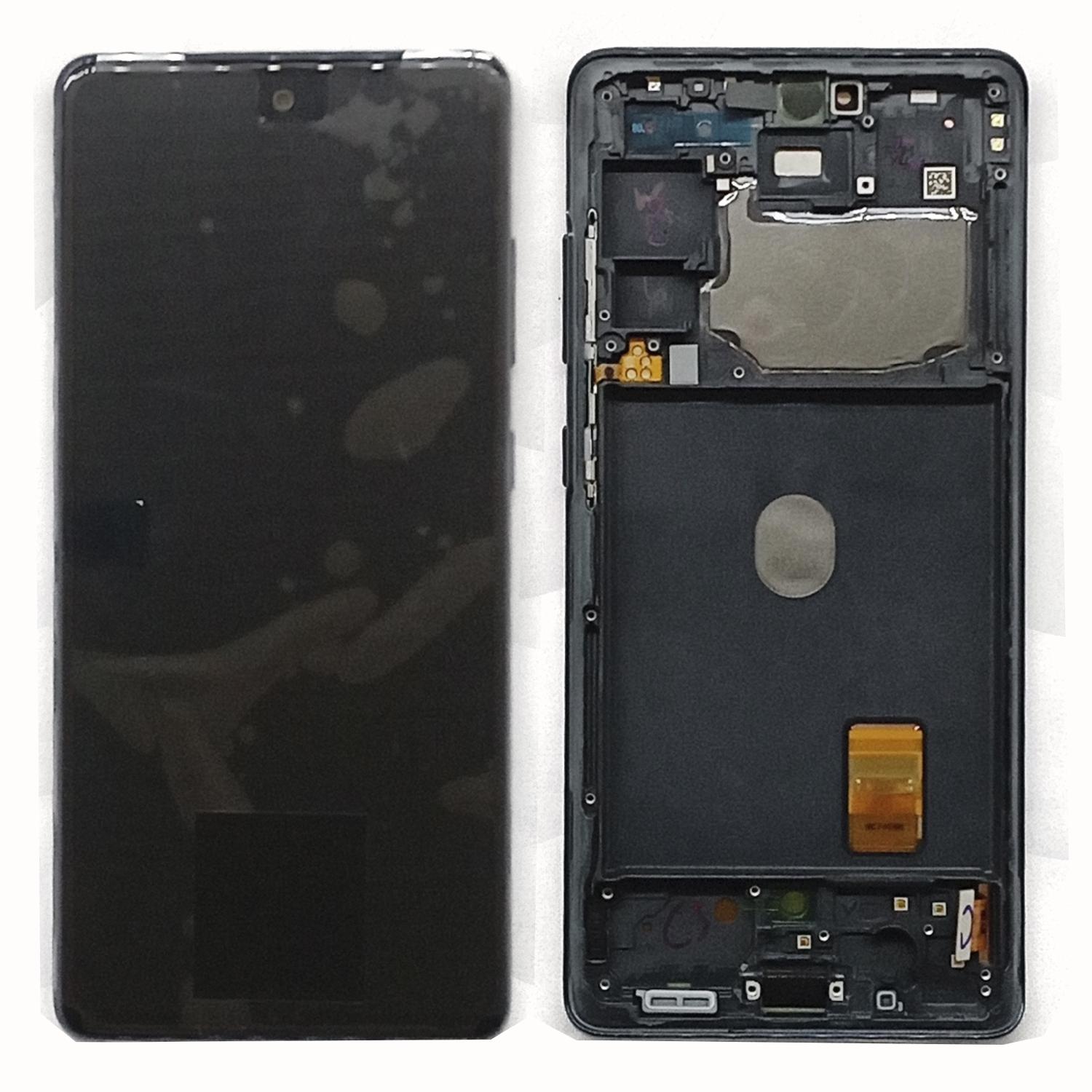 Модуль телефона Samsung G780F Galaxy S20FE (дисплей+тачскрин)  с рамкой оригинал черный