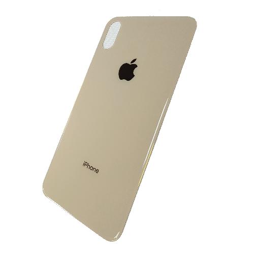 Задняя крышка телефона iPhone XS Max (стекло) c увеличенным вырезом под камеру золото