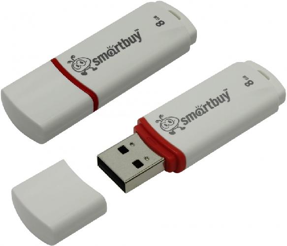 Flash USB2.0 8Gb Smart Buy SB8GBCRV-W Crown белый