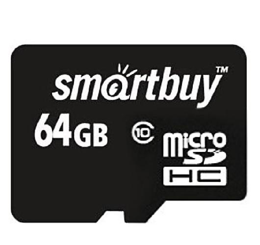 Карта памяти MicroSDXC SmartBuy 64GB class 10, SB64GBSDCL10-00LE