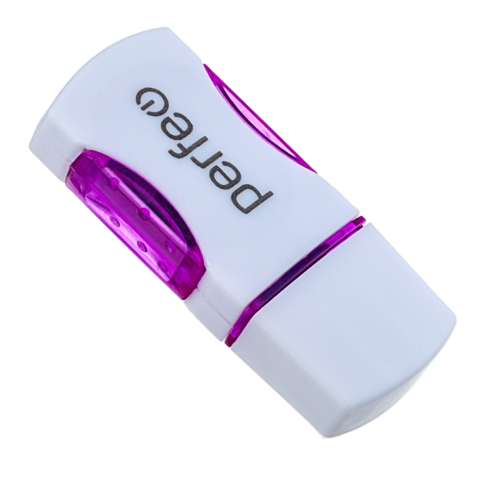Картридер Perfeo Card Reader Micro SD, (PF-VI-R024 Purple) фиолетовый