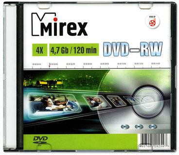 Диски DVD-RW Mirex 4x Slim Case