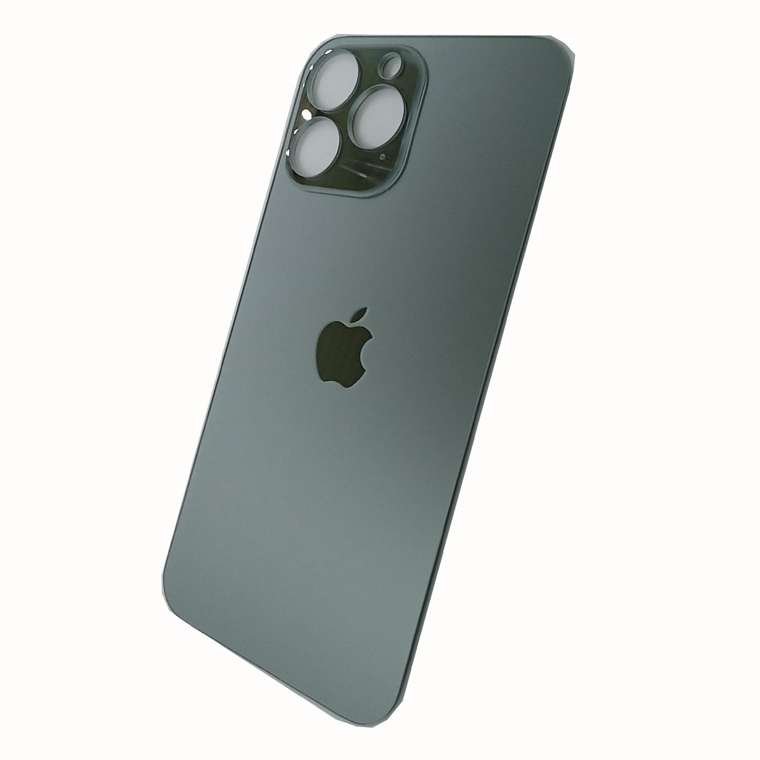 Задняя крышка (cтекло) iPhone 13 Pro Max (с увел. вырезом) зеленая