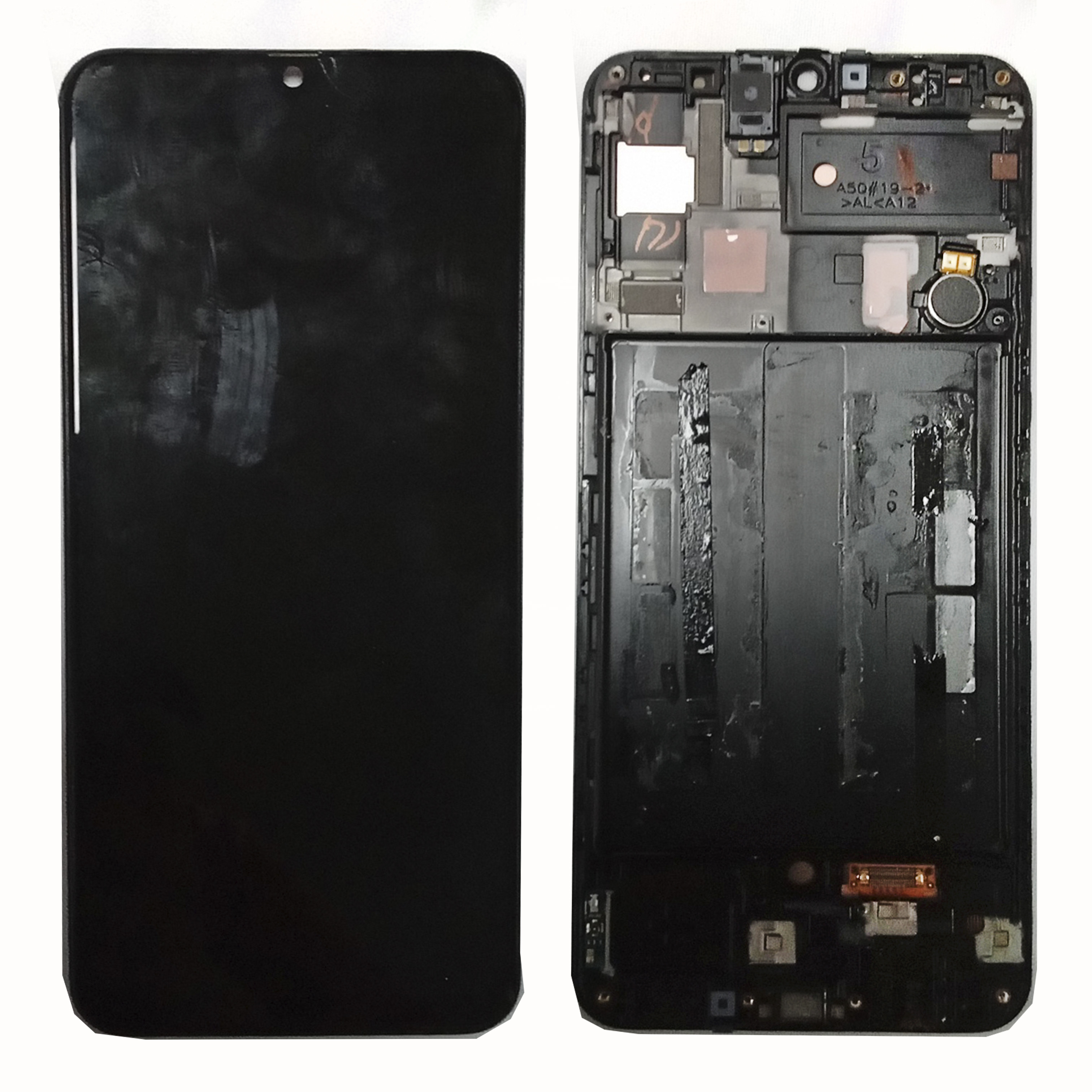 Модуль телефона Samsung A505F Galaxy A50 2019 (дисплей+тачскрин) с рамкой оригинал черный б/у