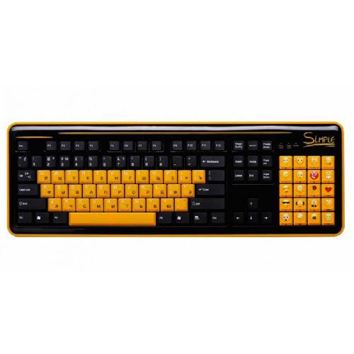 Клавиатура стандарт CBR S8 B (черн.), 86+20 доп. кл. (смайлы на цифровом блоке), USB, box-20 0010449