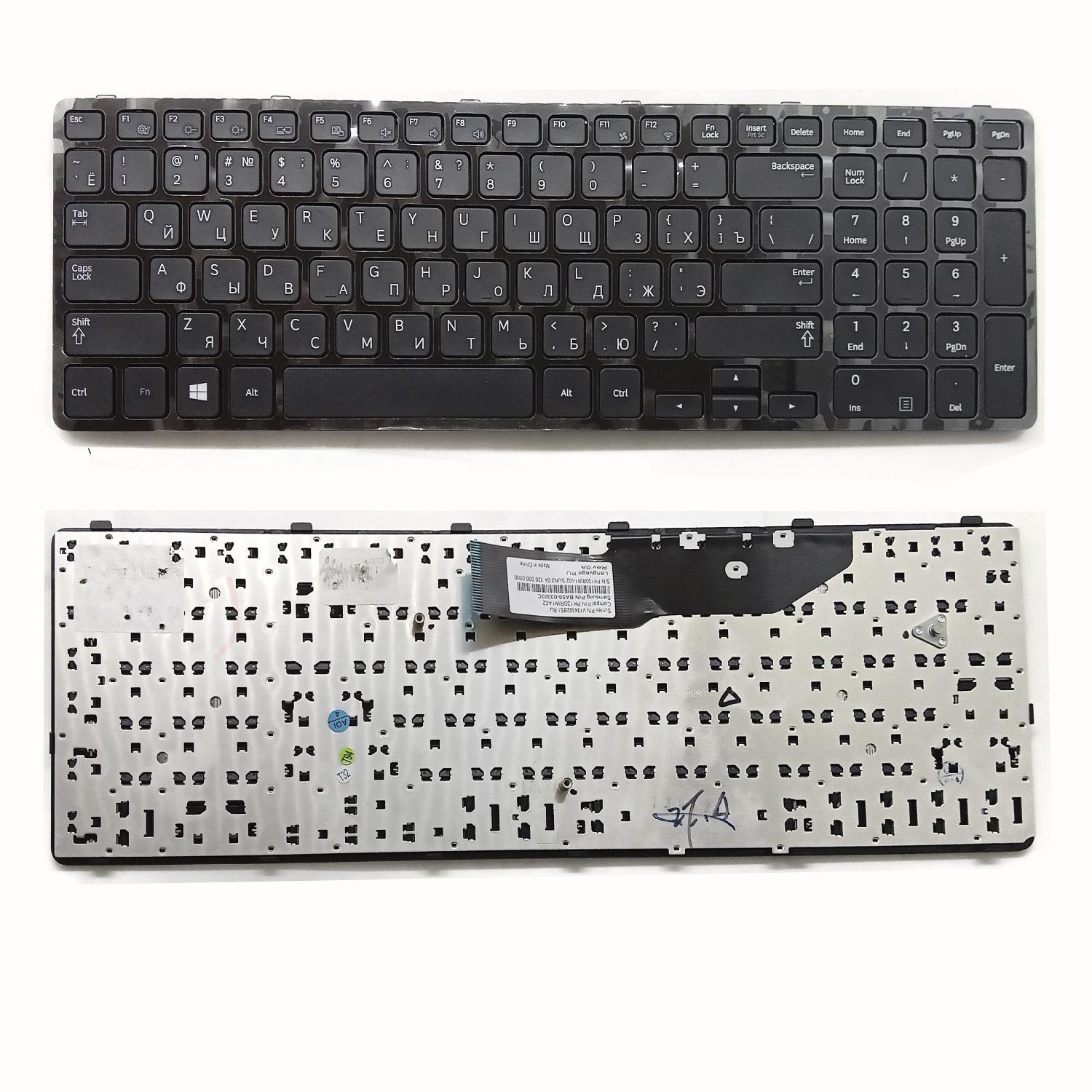 Клавиатура ноутбука Samsung NP350E7C (русск.) черная в рамке