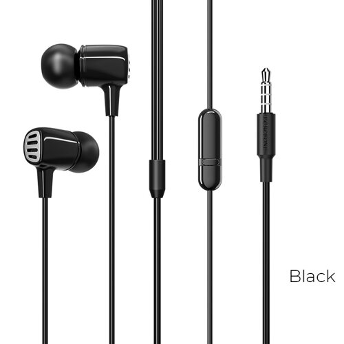 Наушники вакуумные проводные BOROFONE BM43 Remy universal earphones (черный)