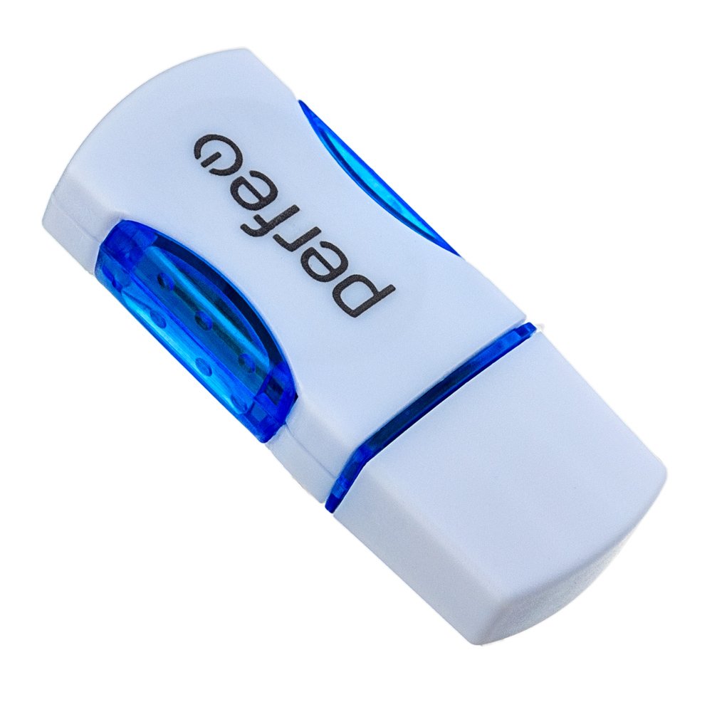 Картридер Perfeo Card Reader Micro SD, (PF-VI-R024 Blue) синий
