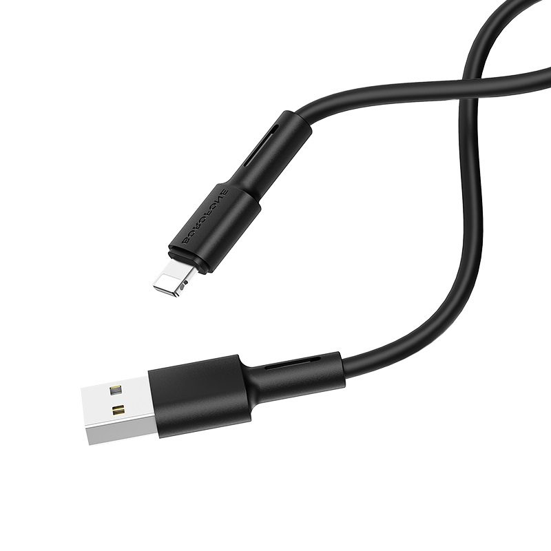 Кабель USB - Lightning BOROFONE BX31 2,4A (черный) 1м (силиконовый)