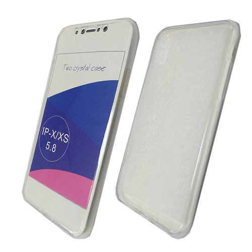 Чехол телефона iPhone X/XS двухсторонний силикон прозрачный