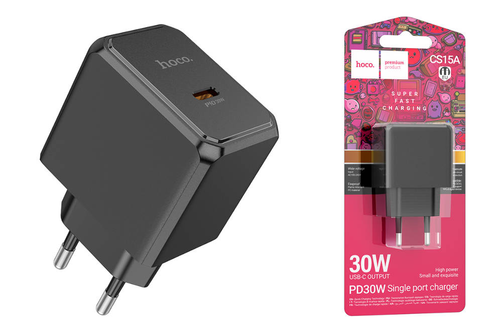 Сетевое зарядное устройство USB-C HOCO CS15A PD 30W (черный)