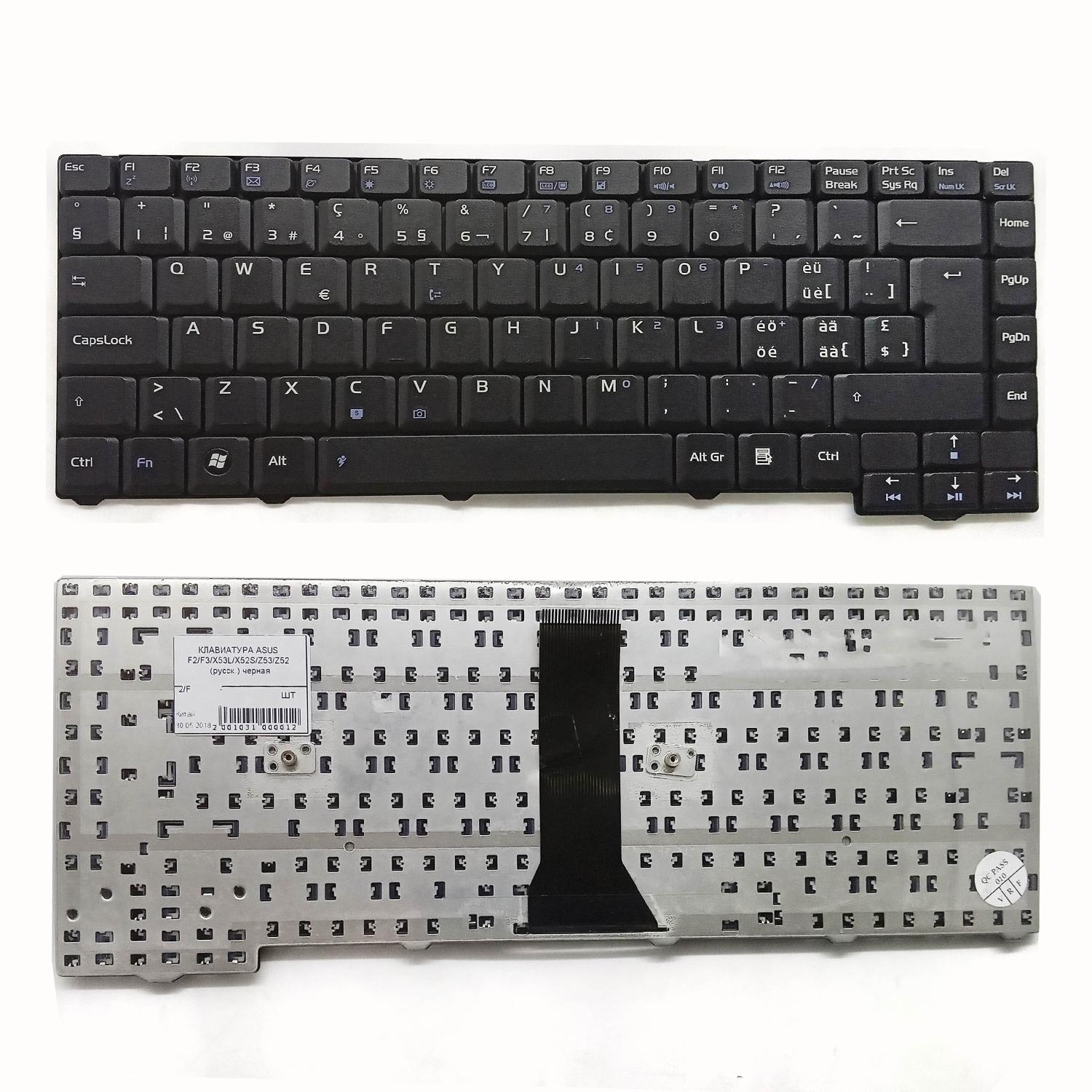 Клавиатура ноутбука Asus F2/F3/X53L/X52S/Z53/Z52 (русск.) черная
