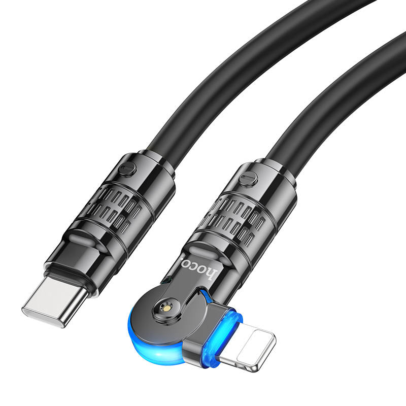Кабель USB Type-C - Lightning HOCO U118, 3A PD20W (черный) 1м