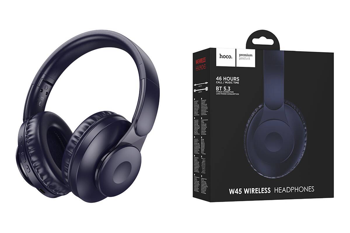 Наушники мониторные беспроводные HOCO W45 Enjoy Bluetooth (фиолетовый)