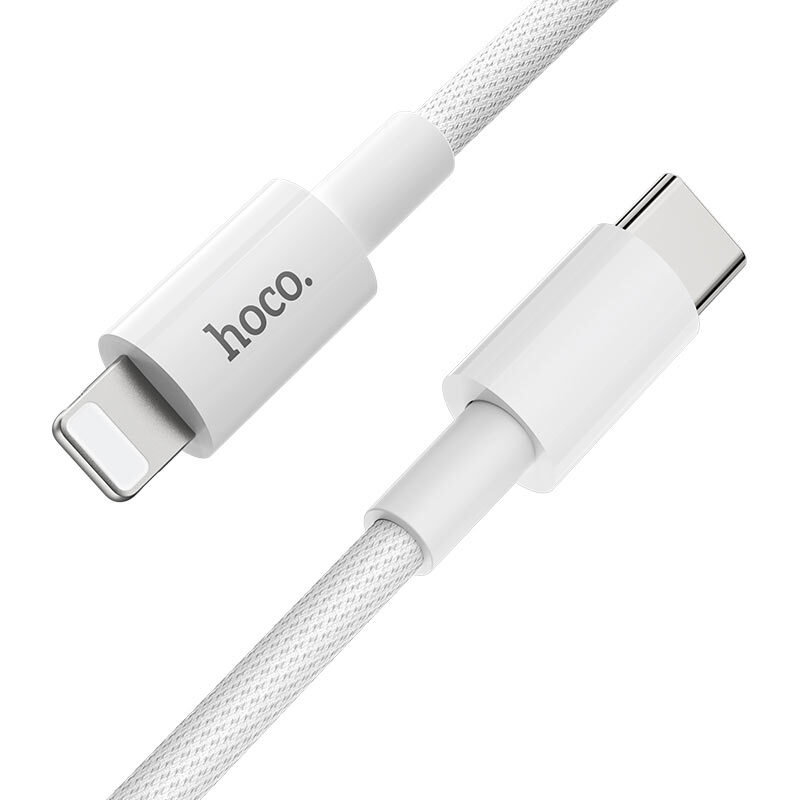 Кабель USB Type-C - Lightning HOCO X56, 3A PD20W (белый) 1м (в оплетке)