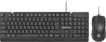 Набор кл+мышь Defender York C-777 B (черн.) (М: 2кн+кол/кн + Кл: 104кн), USB, пров., box-20 45779